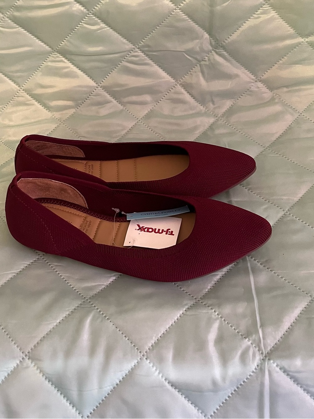 T.J.Maxx Women's Burgundy Pointed Toe Flats